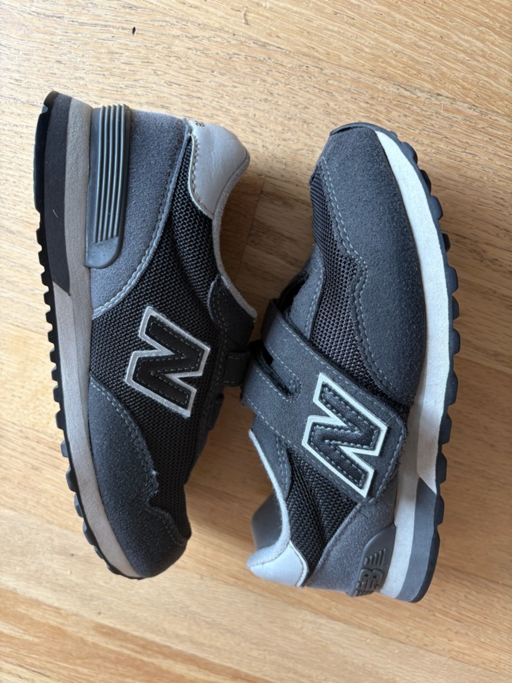 New Balance Kids Black and Gray Velcro Sneakers